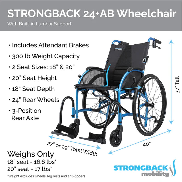 STRONGBACK Comfort : 24+AB Wheelchair