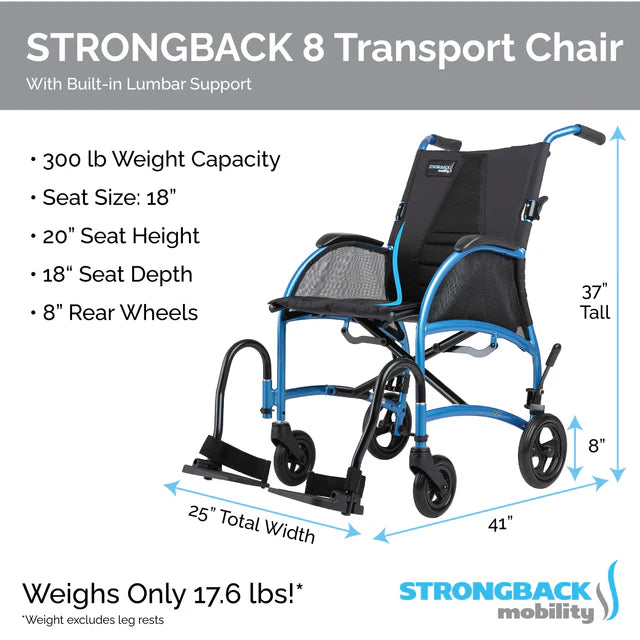 STRONGBACK Excursion : 8 Transport Wheelchair